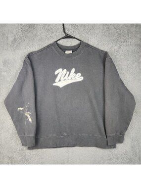 Vintage Nike Crewneck Sweatshirt Men's Large Boxy Fit Pullover Spell Out Logo